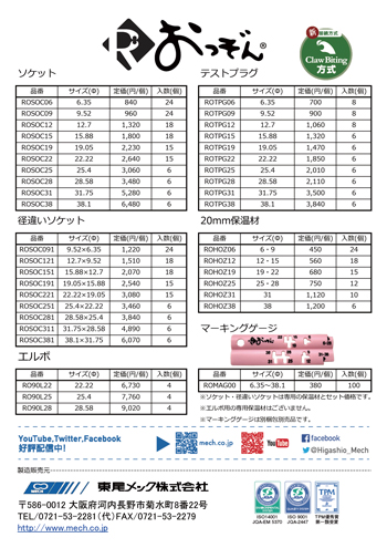 価格表