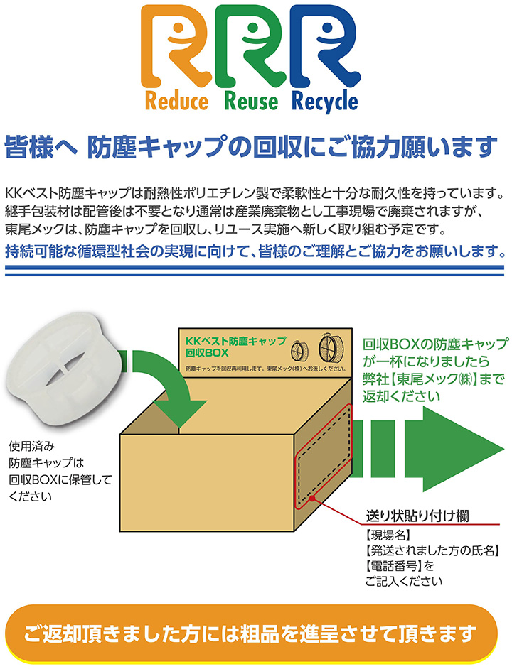 KKベスト防塵キャップ回収のお願い