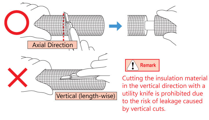 Cut an insulated material